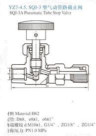 YZ7-4.5.SQJ-3气动管路截止阀